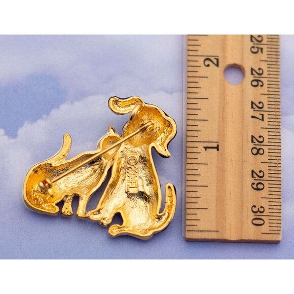 Vintage Art deco Black Dog And White Cat Enamel Brooch - S16 - Picture 2 of 2